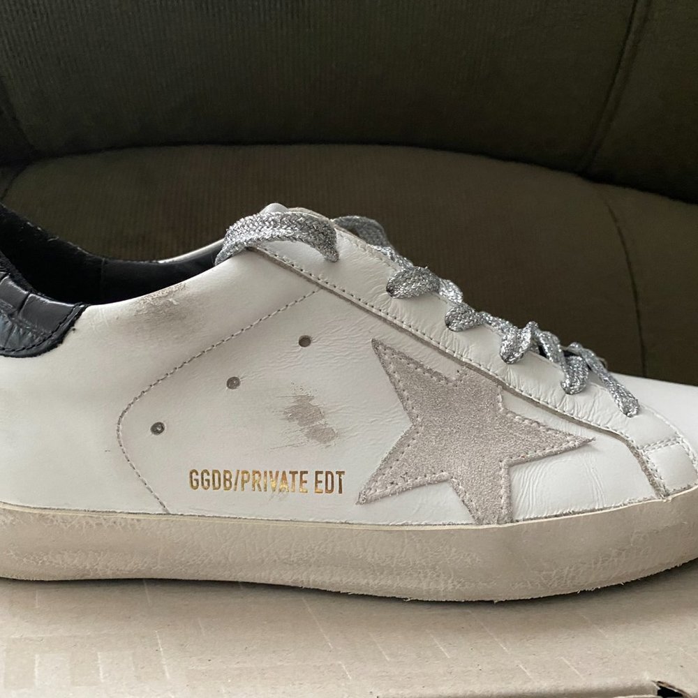 Golden Goose Sneakers, Size 6, Black and White